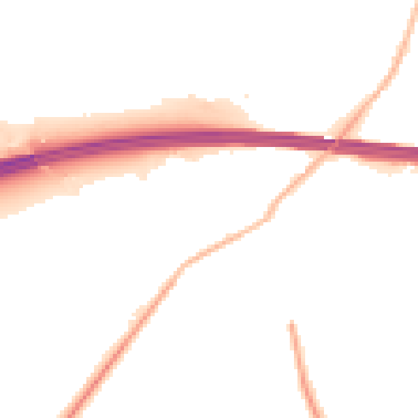 Night-time road noise heatmap for RG41 5BY