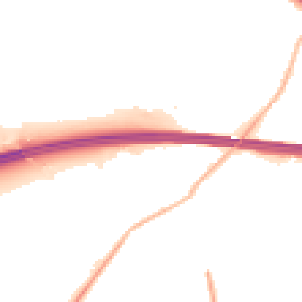 Night-time road noise heatmap for RG41 5BZ