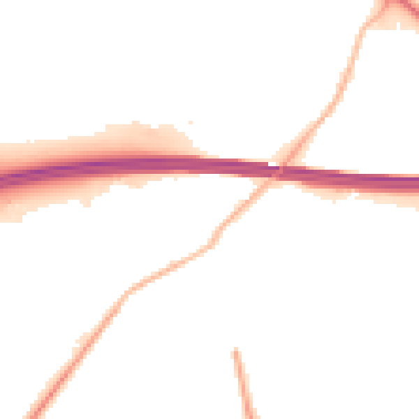 Night-time road noise heatmap for RG41 5DA