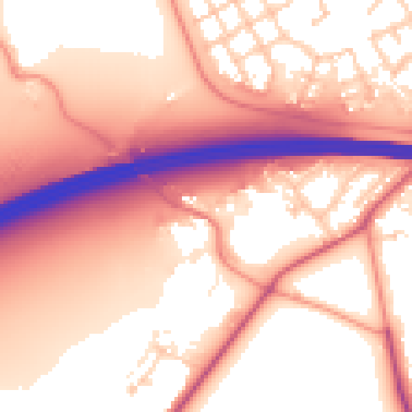 Daytime road noise heatmap for RG41 5DF