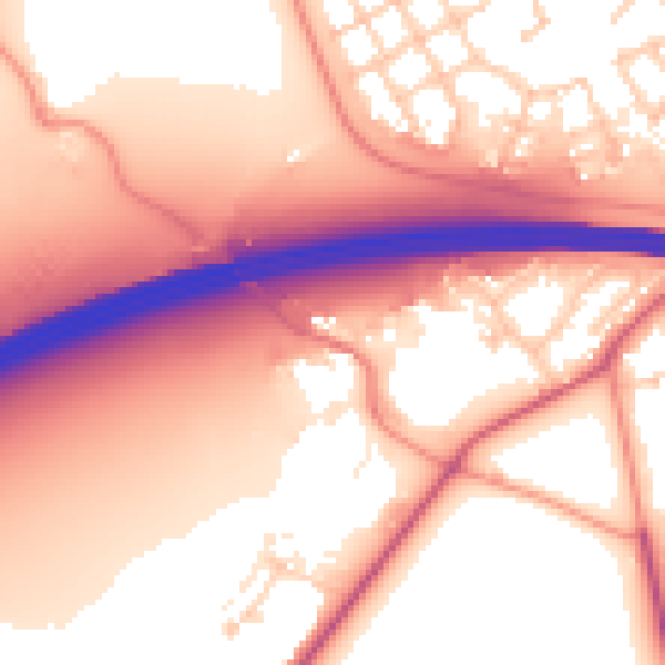Daytime road noise heatmap for RG41 5DG