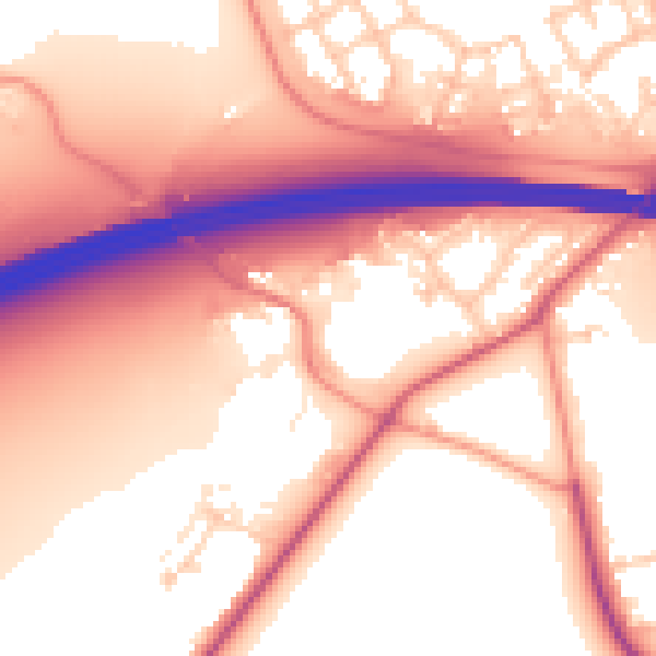 Daytime road noise heatmap for RG41 5DY