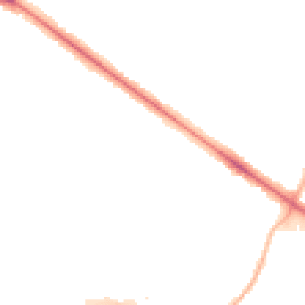 Night-time road noise heatmap for RG41 5EU