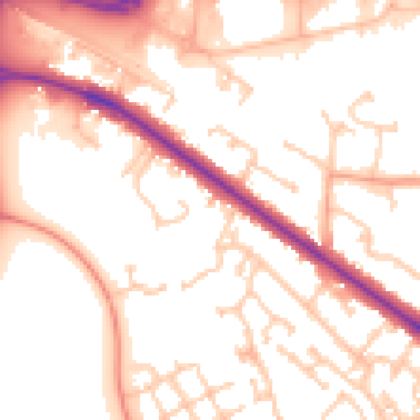 Daytime road noise heatmap for RG41 5GN