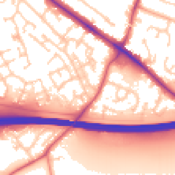Daytime road noise heatmap for RG41 5HT