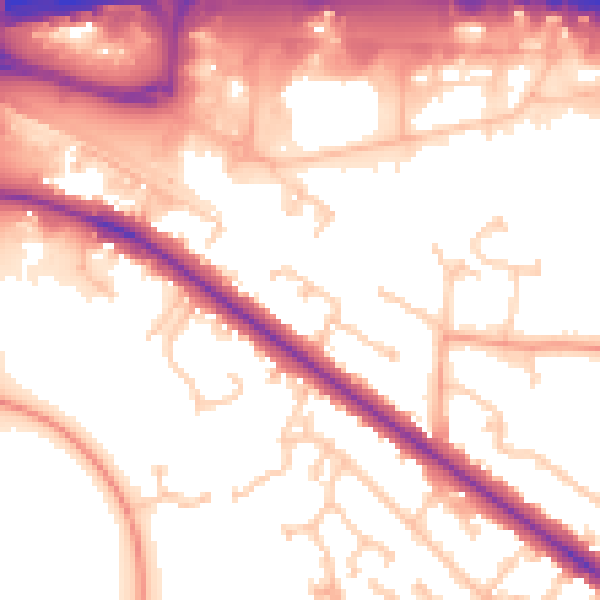 Daytime road noise heatmap for RG41 5HZ