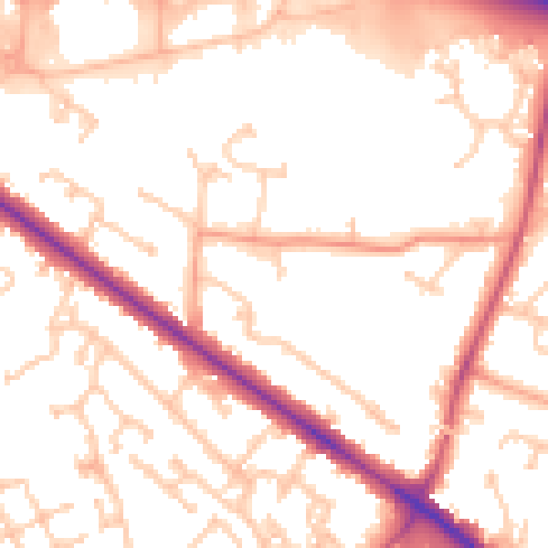 Daytime road noise heatmap for RG41 5JL
