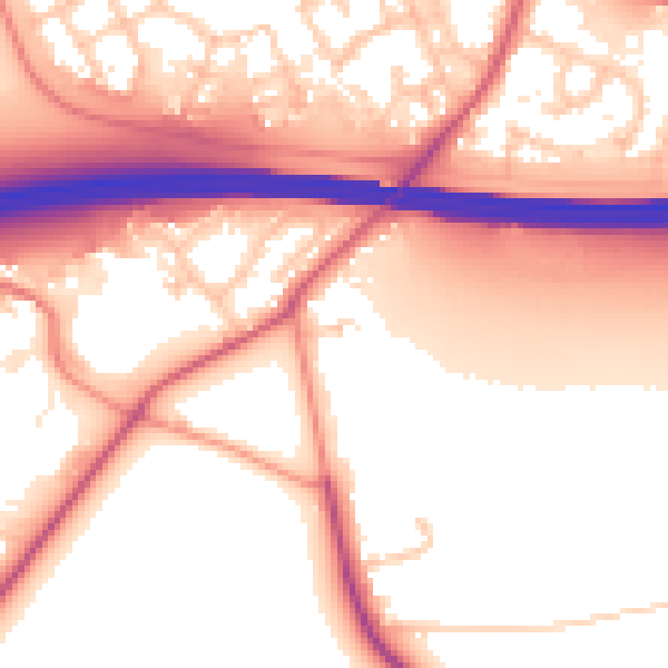 Daytime road noise heatmap for RG41 5PS