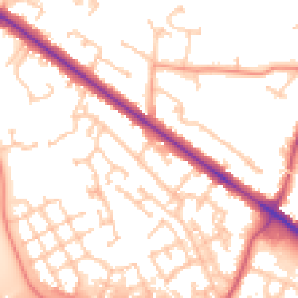 Daytime road noise heatmap for RG41 5QX
