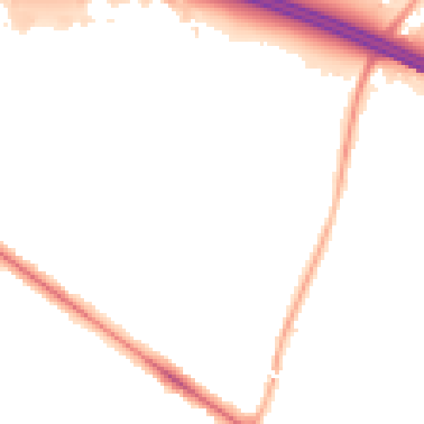 Night-time road noise heatmap for RG41 5QY