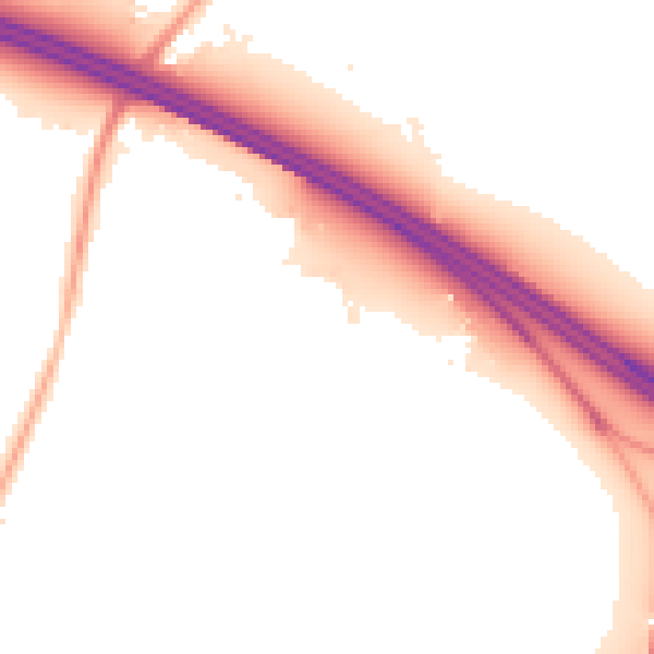 Night-time road noise heatmap for RG41 5RN