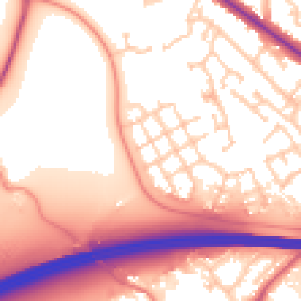 Daytime road noise heatmap for RG41 5RW