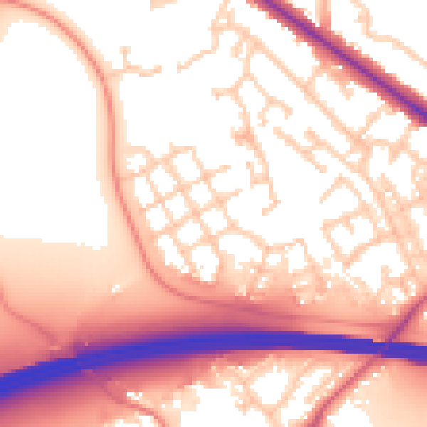Daytime road noise heatmap for RG41 5RX