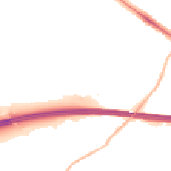 Night-time road noise heatmap for RG41 5SQ