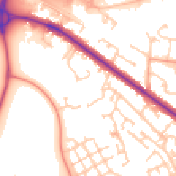 Daytime road noise heatmap for RG41 5SR