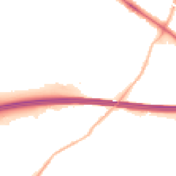 Night-time road noise heatmap for RG41 5TA