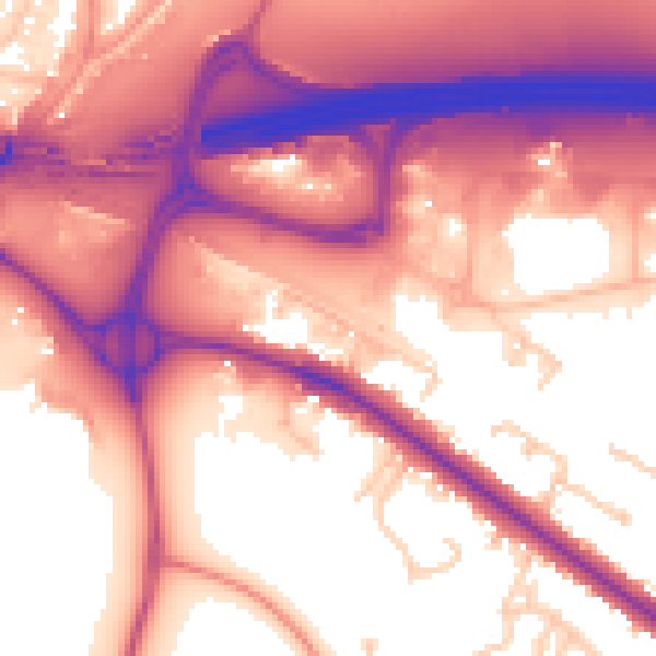 Daytime road noise heatmap for RG41 5TQ