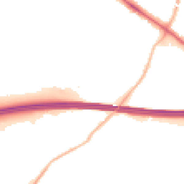 Night-time road noise heatmap for RG41 5UB