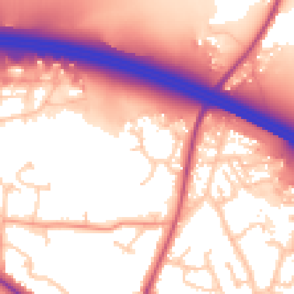 Daytime road noise heatmap for RG41 5UW