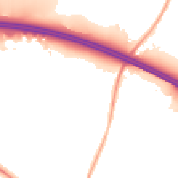 Night-time road noise heatmap for RG41 5UW