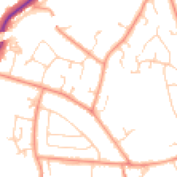 Daytime road noise heatmap for RG5 3BQ