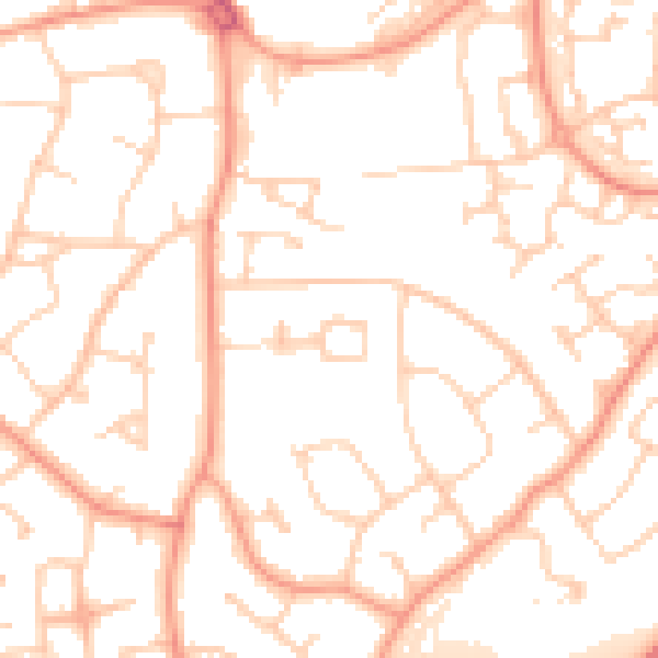 Daytime road noise heatmap for RG5 3EW