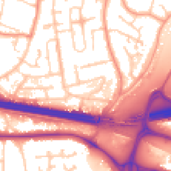 Daytime road noise heatmap for RG5 3PY