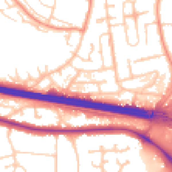 Daytime road noise heatmap for RG5 3RH