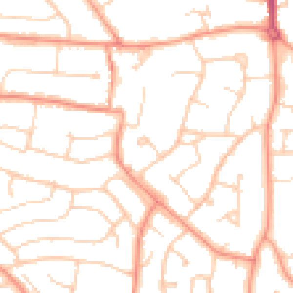 Daytime road noise heatmap for RG5 4JS