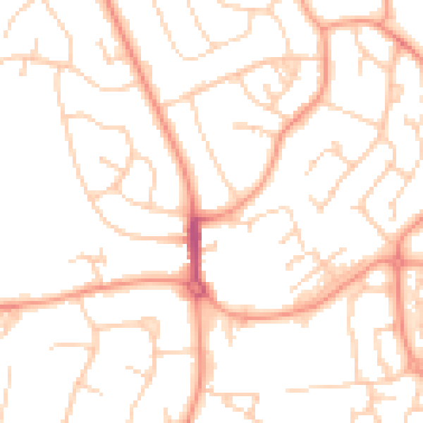 Daytime road noise heatmap for RG5 4QR