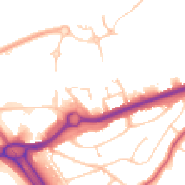 Daytime road noise heatmap for RG6 1AG