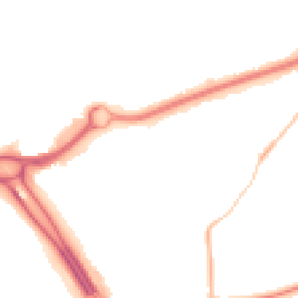 Night-time road noise heatmap for RG6 1AL