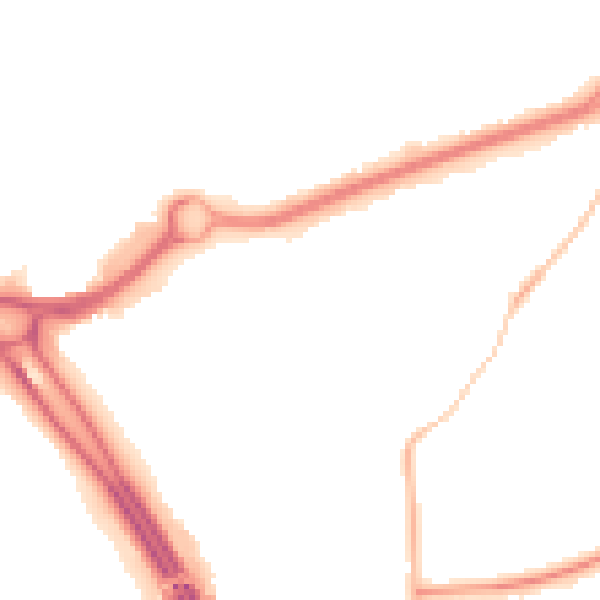 Night-time road noise heatmap for RG6 1AN
