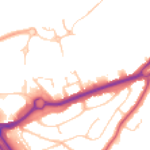 Daytime road noise heatmap for RG6 1AQ