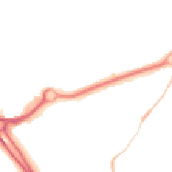 Night-time road noise heatmap for RG6 1AT