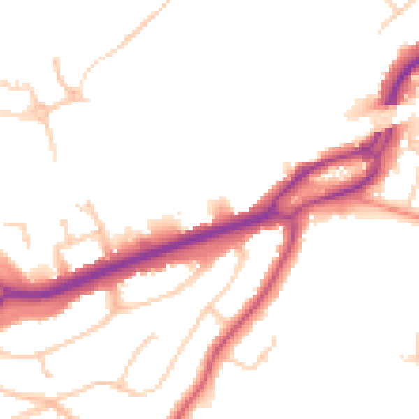 Daytime road noise heatmap for RG6 1AY