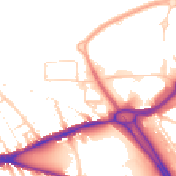 Daytime road noise heatmap for RG6 1AZ