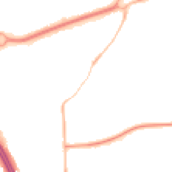Night-time road noise heatmap for RG6 1BT
