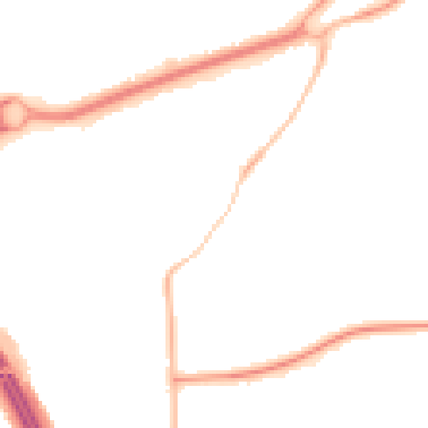 Night-time road noise heatmap for RG6 1BX