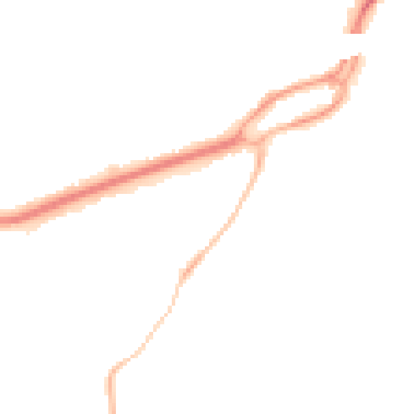 Night-time road noise heatmap for RG6 1BY