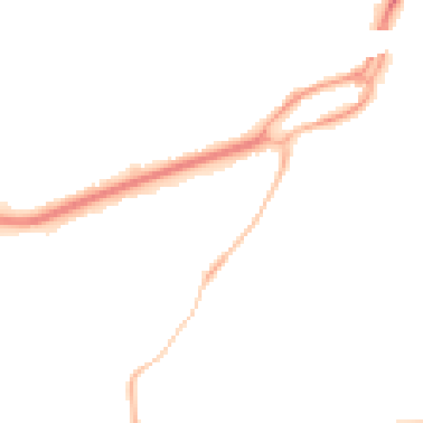 Night-time road noise heatmap for RG6 1BZ