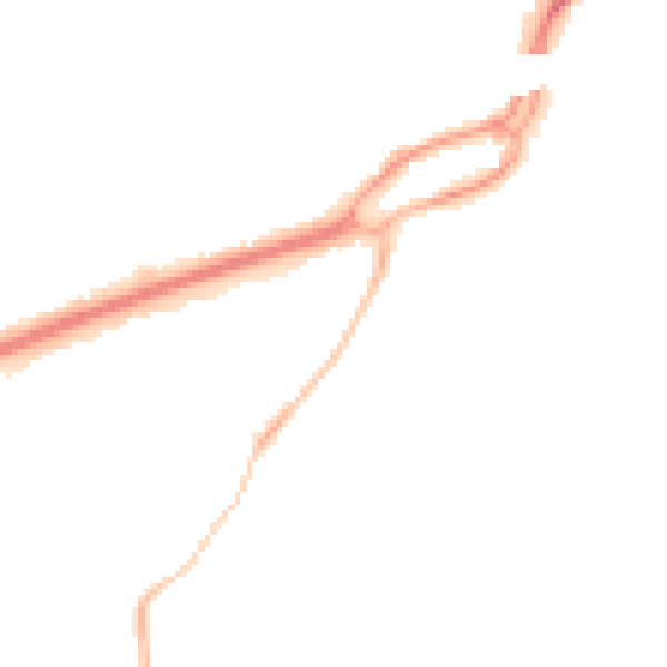 Night-time road noise heatmap for RG6 1DD