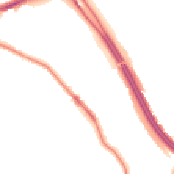 Night-time road noise heatmap for RG6 1DJ