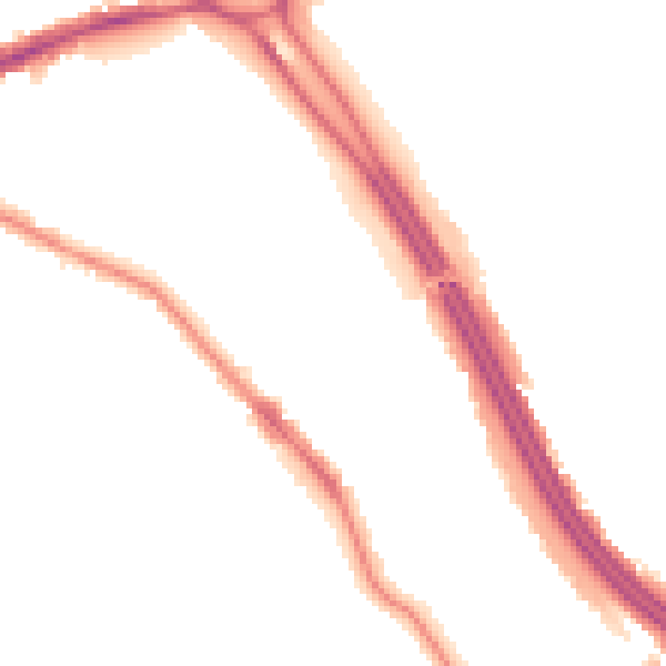 Night-time road noise heatmap for RG6 1DN