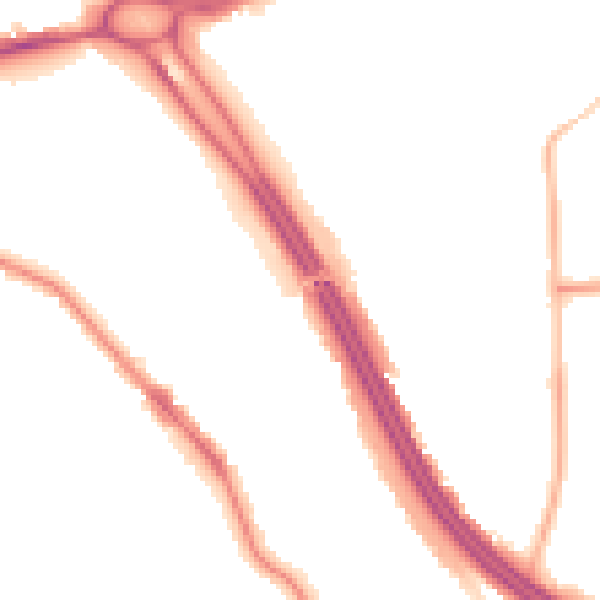 Night-time road noise heatmap for RG6 1DP