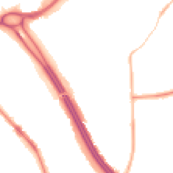 Night-time road noise heatmap for RG6 1DT
