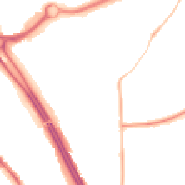 Night-time road noise heatmap for RG6 1DX