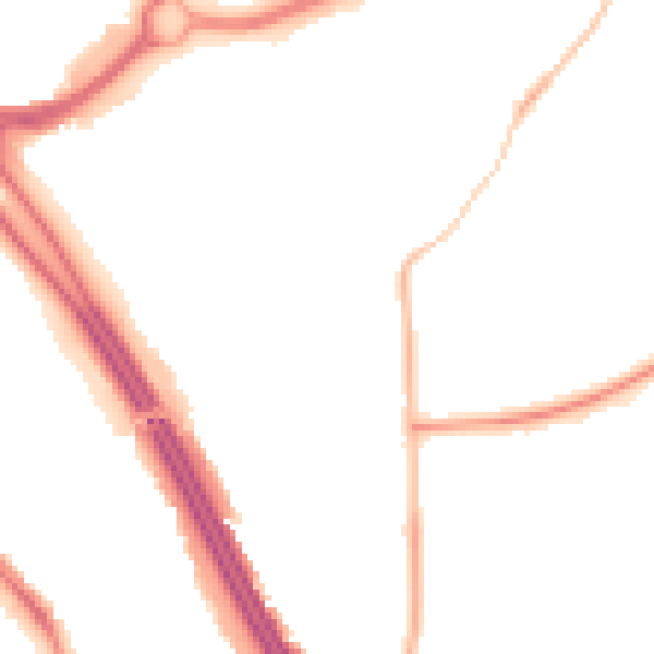 Night-time road noise heatmap for RG6 1DY