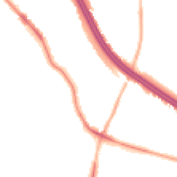Night-time road noise heatmap for RG6 1DZ
