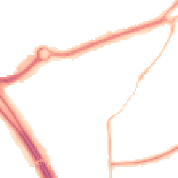 Night-time road noise heatmap for RG6 1EB